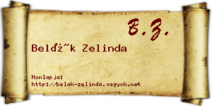 Belák Zelinda névjegykártya